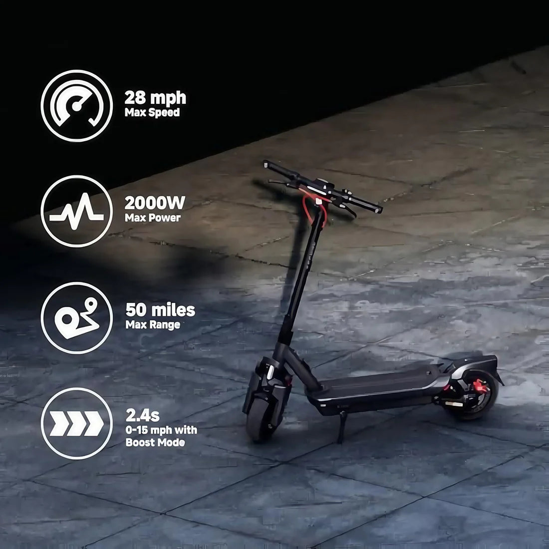 G3 Smart Electric Scooter | 50-Mile Range, 28mph, Dual Suspension, Fast Charge & Self-Sealing Tires