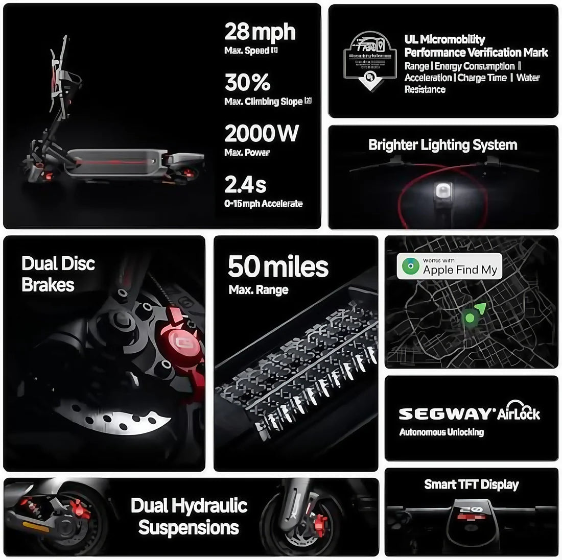 G3 Smart Electric Scooter | 50-Mile Range, 28mph, Dual Suspension, Fast Charge & Self-Sealing Tires