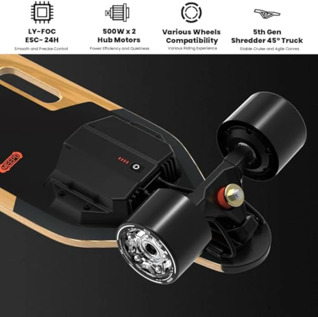 Meepo Campus V5 / Envy E-Skateboard | 29MPH, Remote Control & Compact Portable Design